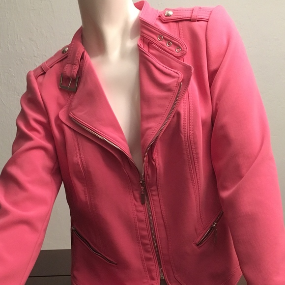 White House Black Market Jackets & Blazers - Pink Motorcycle Jacket (TEMP SALE)